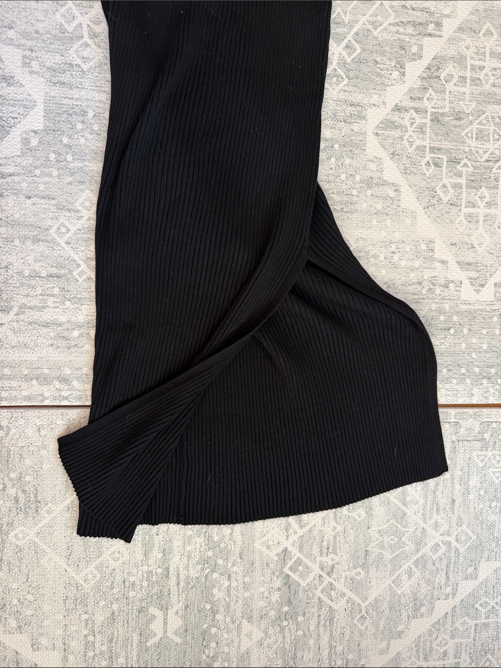Calvin Klein Jeans Black Sleeveless Ribbed Polo Midi Dress - Picture 7 of 7